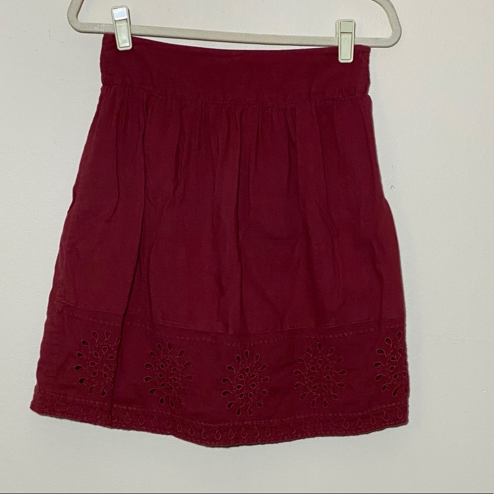 Fat Face Mini Skirt, Burgundy,  8 UK